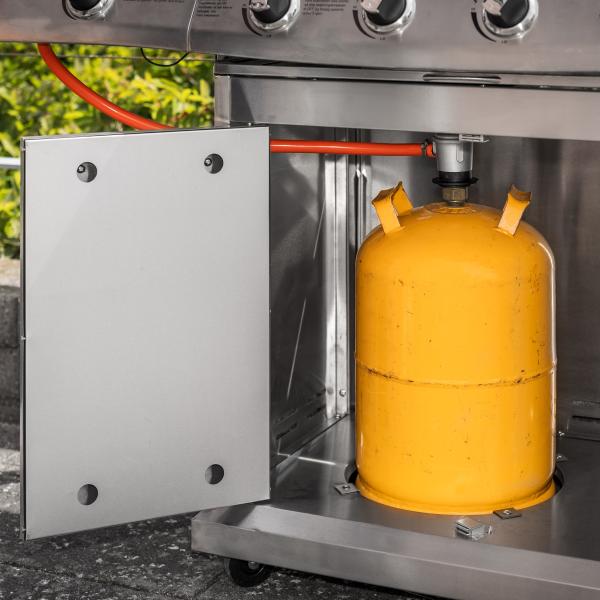 Premium gasgrill med 4 brændere og sideblus