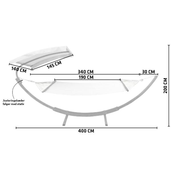 Plus hængekøjestativ inkl. overdækning 4m