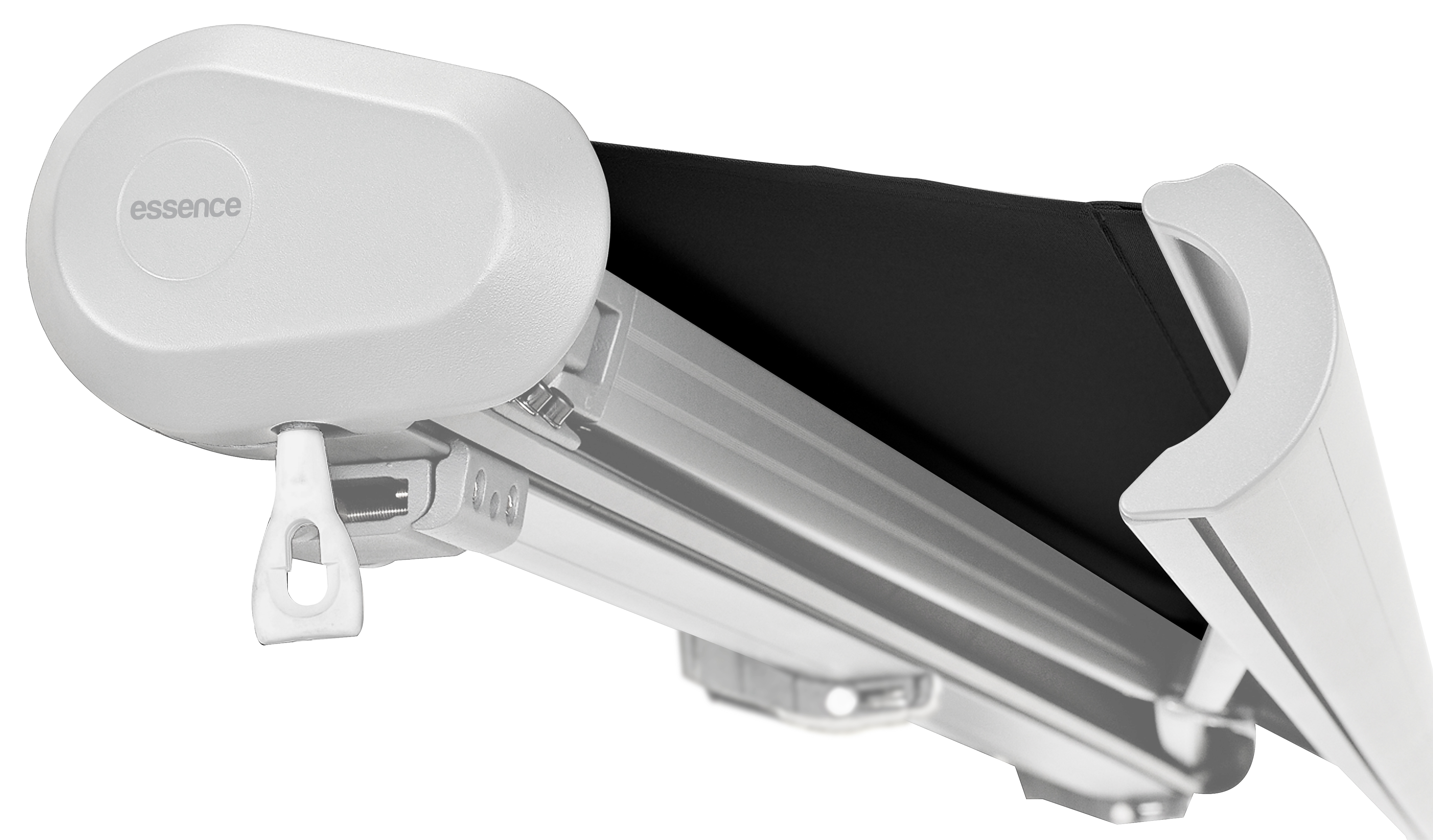 Elektrisk markise lukket 450x300cm sort/hvid - Pris 6.999,- Under 3 stk ...