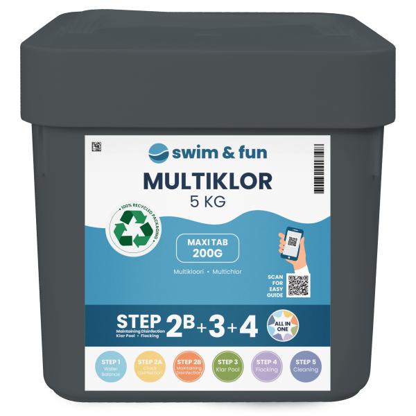 Billede af Swim & Fun Multiklor 200gr. 5kg