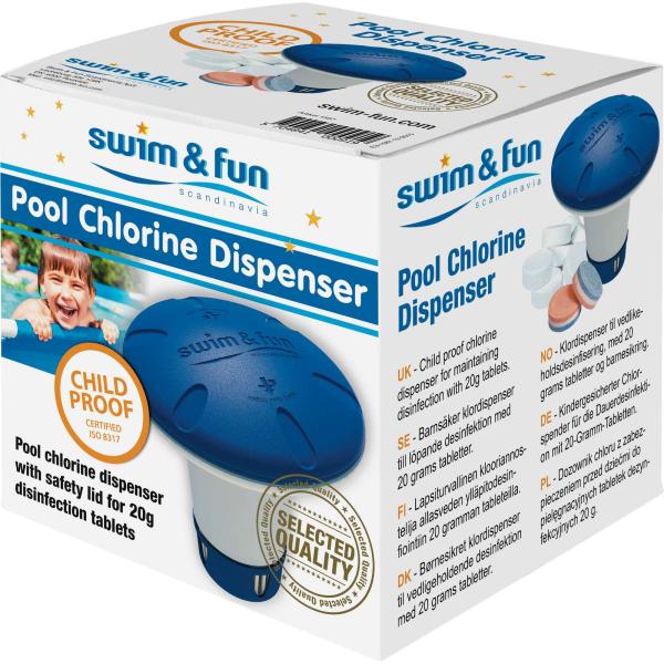 Swim & Fun kemikaliedispenser med børnelås