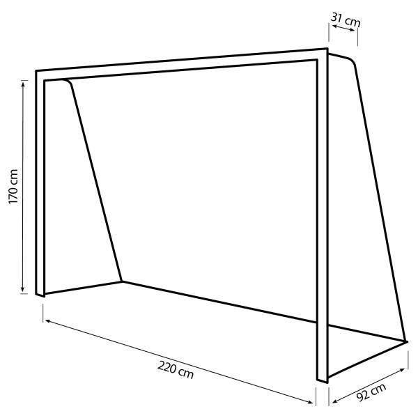 Bestplay fodboldmål 220x170cm