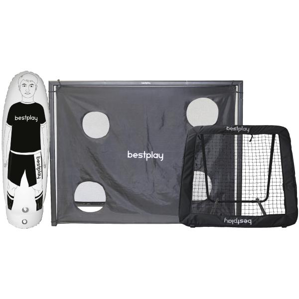 Bestplay fodboldmål + rebounder + air dummy 220x170cm/130x130cm