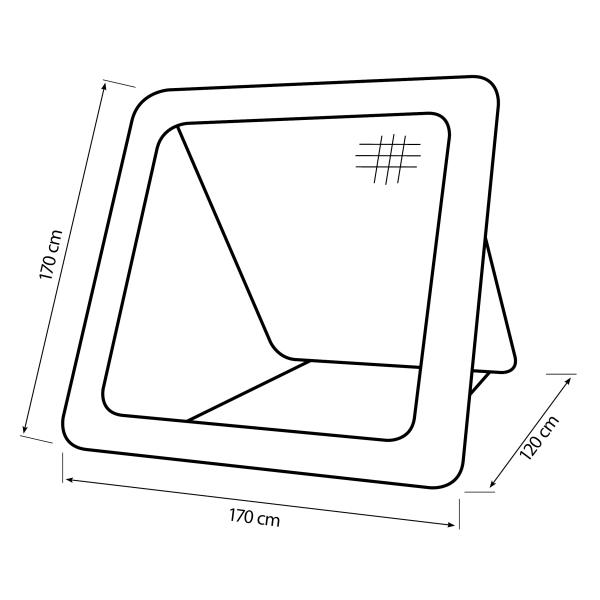 Bestplay fodboldmål 300x200cm + rebounder 170x170cm + airdummy 180cm