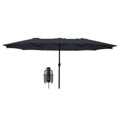 Dobbelt parasol mørkeblå 2,7x4,6m, inkl. terressevarmer parasol