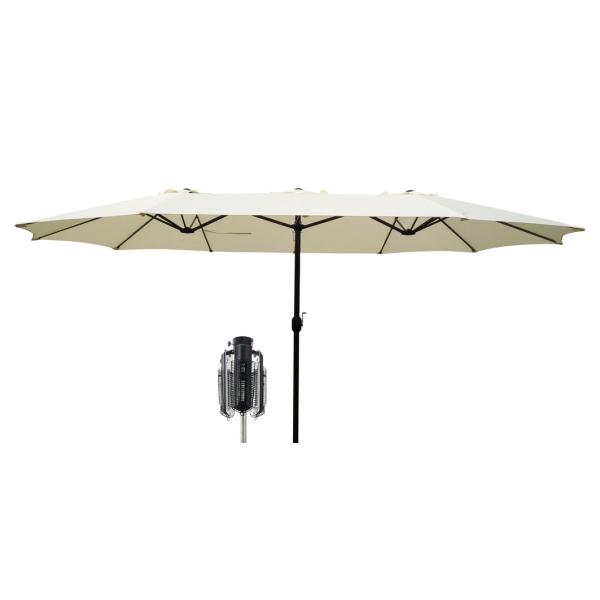 Dobbelt parasol beige 2,7×4,6m