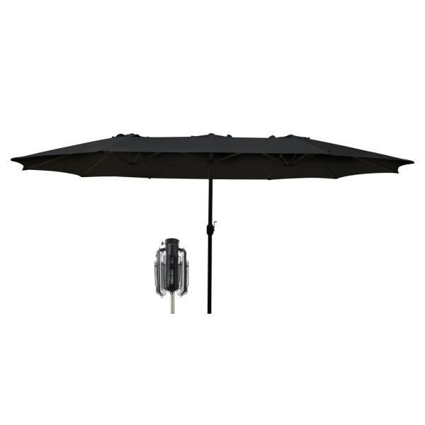 Dobbelt parasol sort 2,7×4,6m