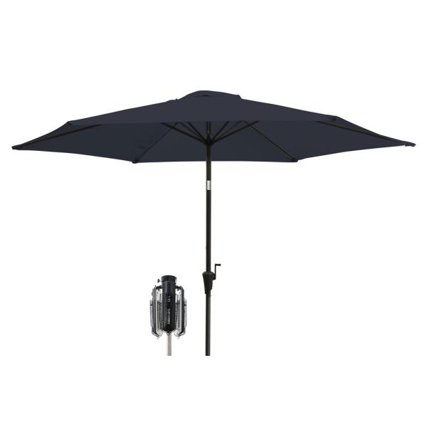 Parasol med vip mørkeblå 3m inkl. terrassevarmer