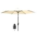 Parasol med vip beige 3m inkl. terrassevarmer
