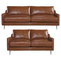 Sheffield 2+3 pers læder brun sofasæt