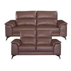 Pamplona 2+3 pers. læder brun sofasæt