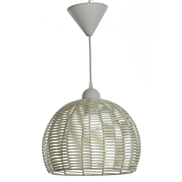 #3 - Homeville Econ pendel hvid rattan 30x30x31cm