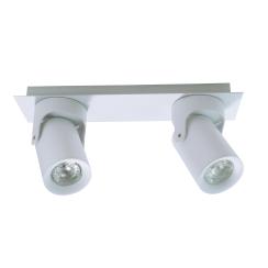 Loftlampe cylinderformet 2 spots hvid spotlampe