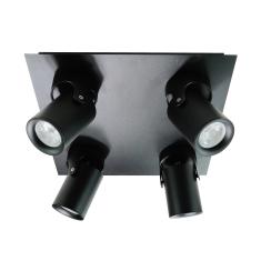 Loftlampe cylinderformet 4 spots sort spotlampe