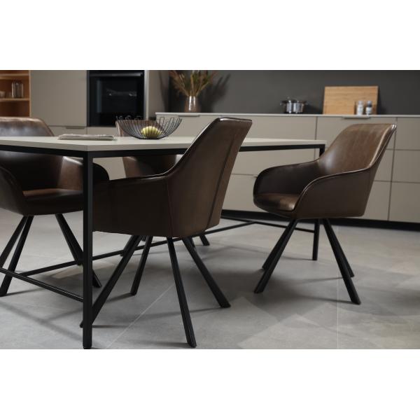 Freja med drejefunktion suede mørkebrun