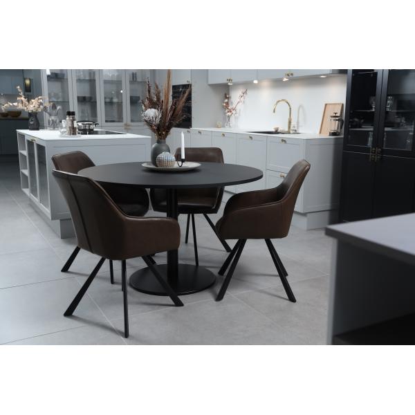 Freja med drejefunktion suede mørkebrun