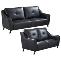 Nevada sofa 2+3 pers læder sort 