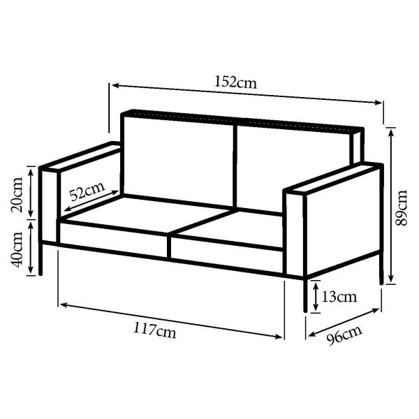 Nevada sofa 2+3 pers læder sort