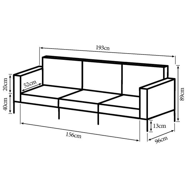 Nevada sofa 2+3 pers læder sort