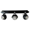Loftlampe kugleformet 3 spots sort