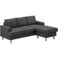 Boston højre-/venstrevendt stof grå