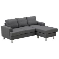 Boston højre-/venstrevendt stof grå chaiselong sofa