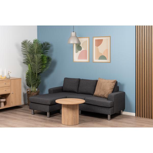 Boston højre-/venstrevendt stof grå