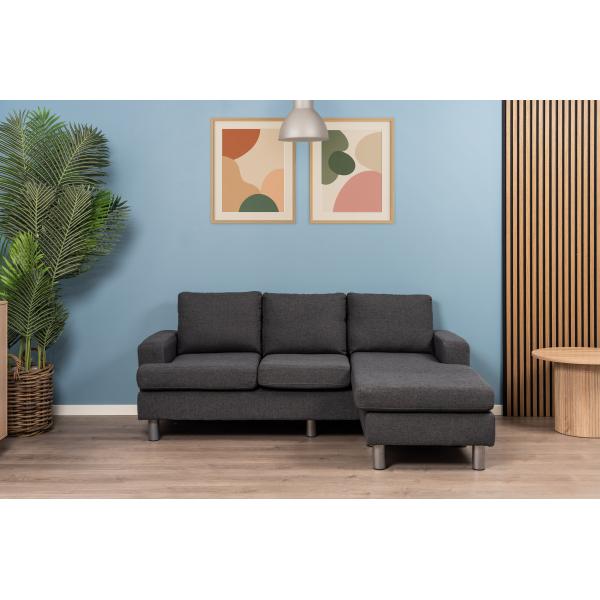 Boston højre-/venstrevendt stof grå