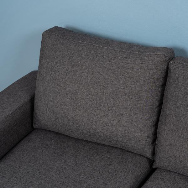 Boston højre-/venstrevendt stof grå