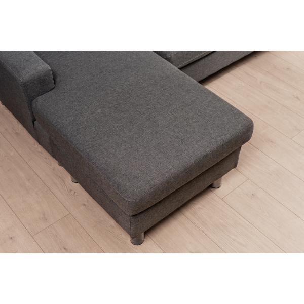 Boston højre-/venstrevendt stof grå