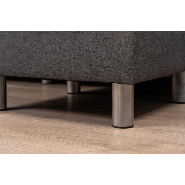 Boston højre-/venstrevendt stof grå