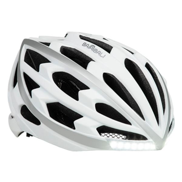Babaali LED cykelhjelm M hvid/sølv