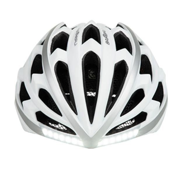 Babaali LED cykelhjelm XL hvid/sølv
