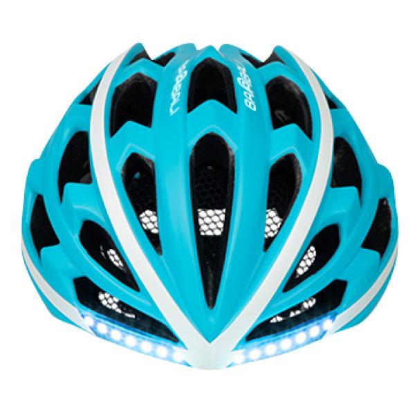 Babaali LED cykelhjelm M blå/hvid