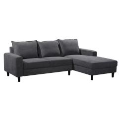 Lyon højrevendt stof grå chaiselong sofa