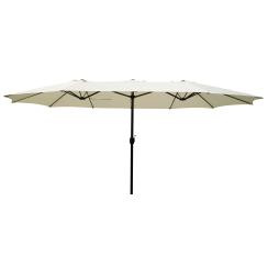 Dobbelt parasol beige 2,7x4,6m parasol