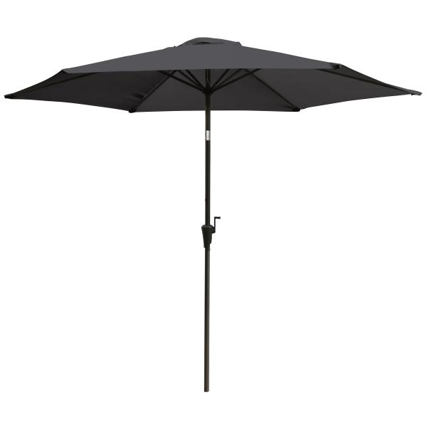 Crank parasol med vip grå 3m