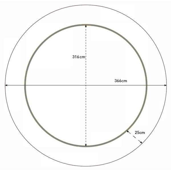 Bestplay kantpude til Inground sort ø366cm