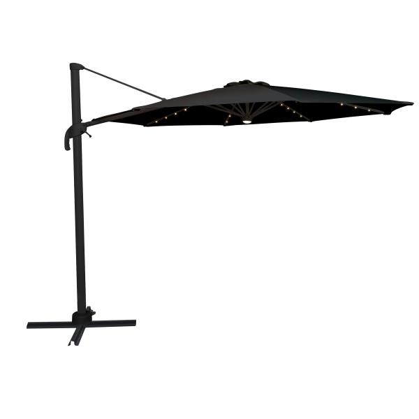 Roma parasol 360-rotation LED sort 3m