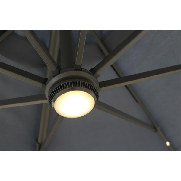 Roma parasol 360-rotation LED mørkegrå 3m