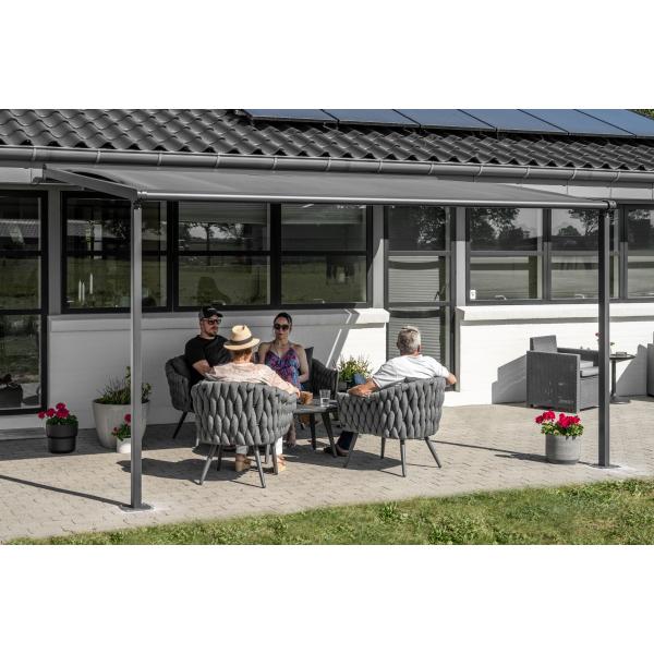 Essence elektrisk pergola markise 400x300cm antracit/antracit