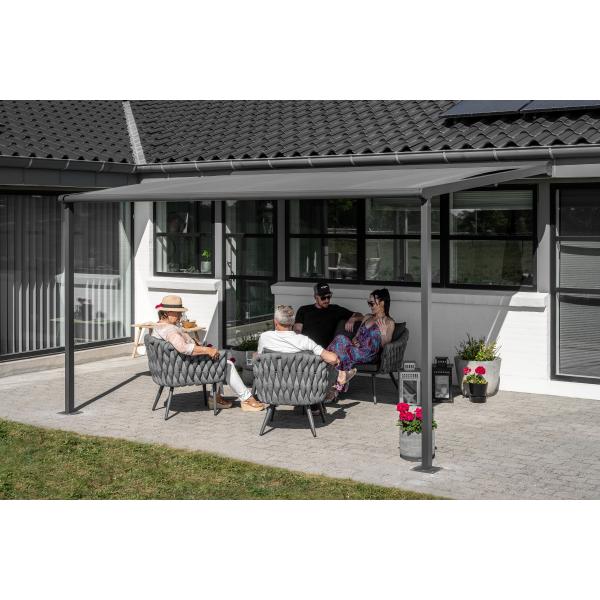 Essence elektrisk pergola markise 400x300cm antracit/antracit