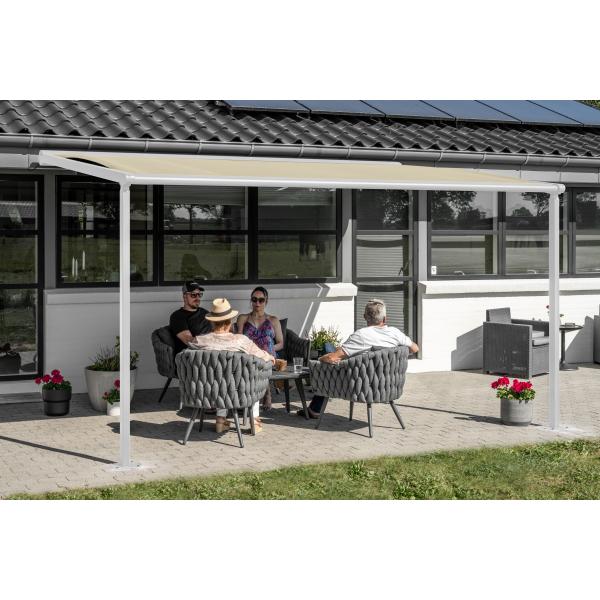 Essence elektrisk pergola markise 400x300cm hvid/creme