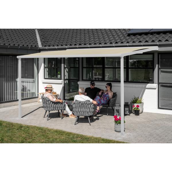 Essence elektrisk pergola markise 400x300cm hvid/creme