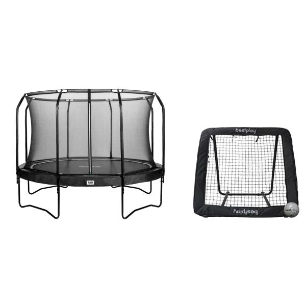 Salta Premium Black Edition ø366cm + rebounder 130x130cm + fodbold 