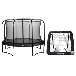 Salta Premium Black Edition ø396cm + rebounder 130x130cm + fodbold  trampolin