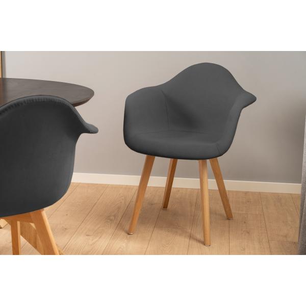 Lucas stof mørkegrå/natur