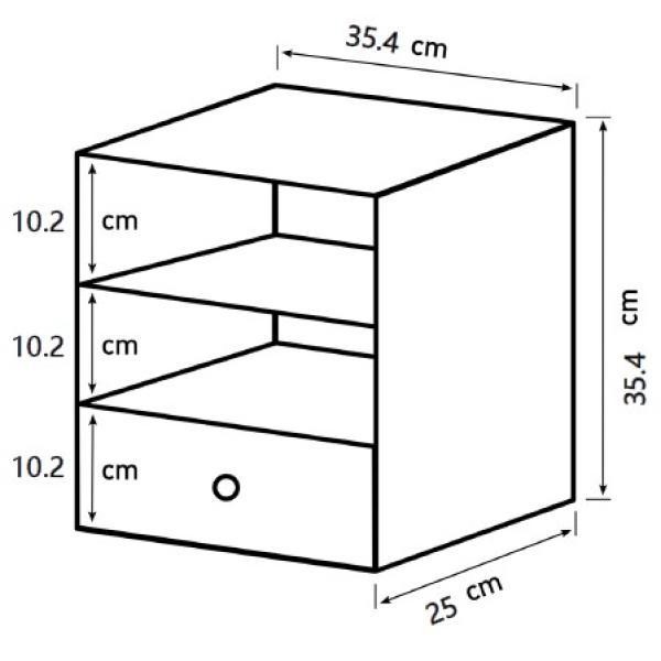 Drammen væghængt hvid 35,4x35,4x25cm