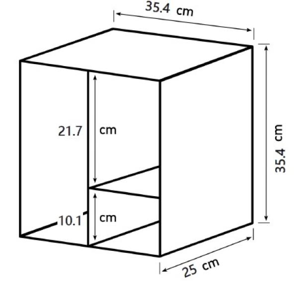 Drammen væghængt hvid 35,4x35,4x25cm