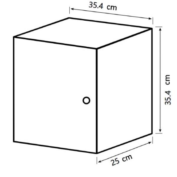 Drammen væghængt hvid 35,4x35,4x25cm